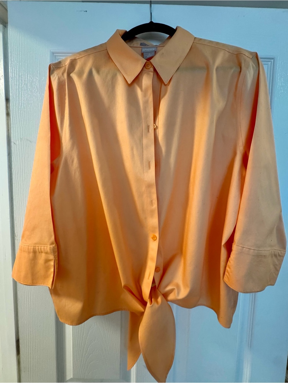 Chicos No Iron Blouse 3/4 length sleeves size 3